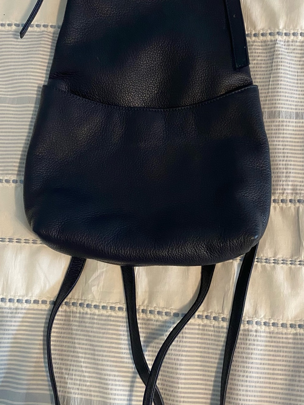 JP Ourse & Cie Black Pebbled Leather Backpack
